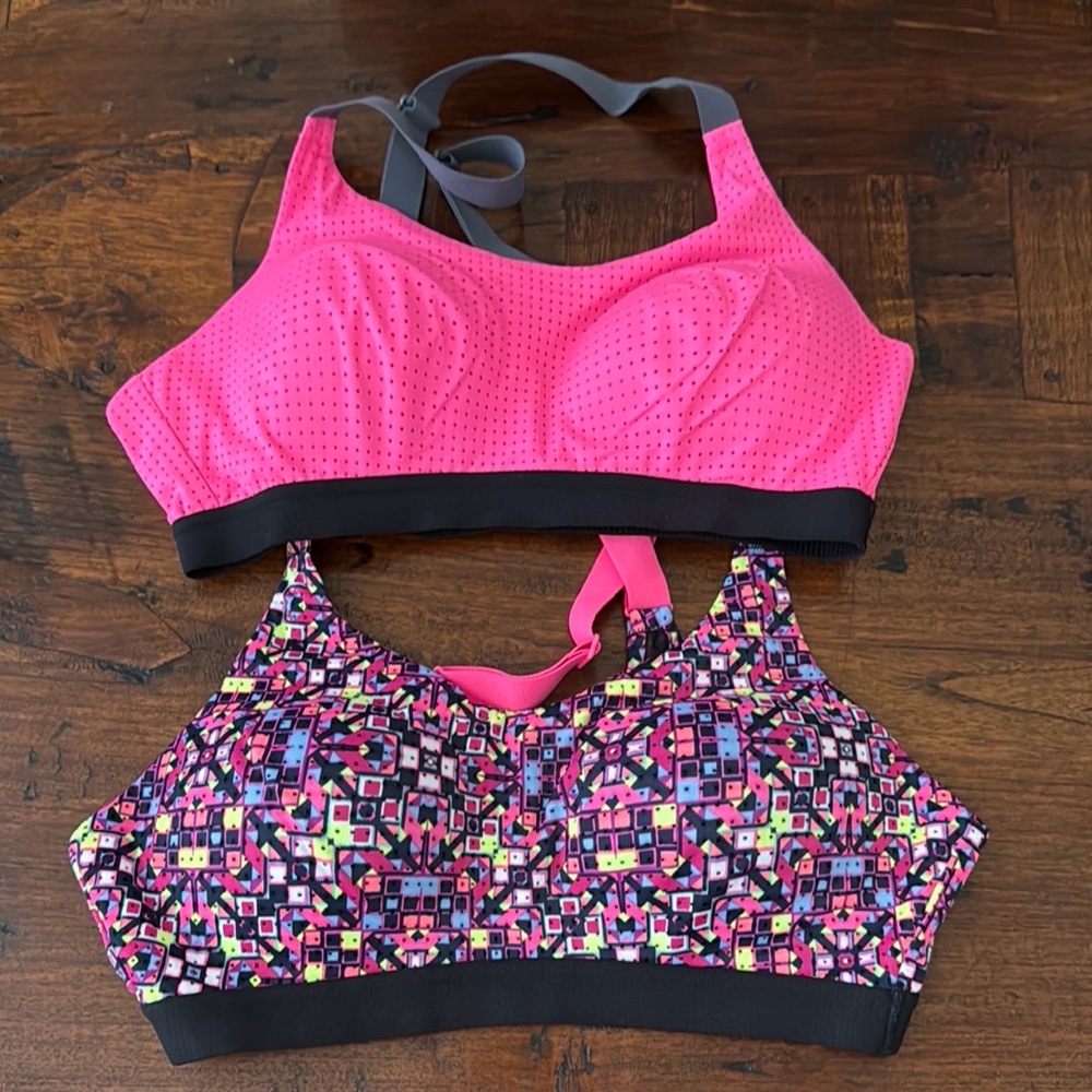 Victoria's Secret Pink and Patterned Sports Bra Duo